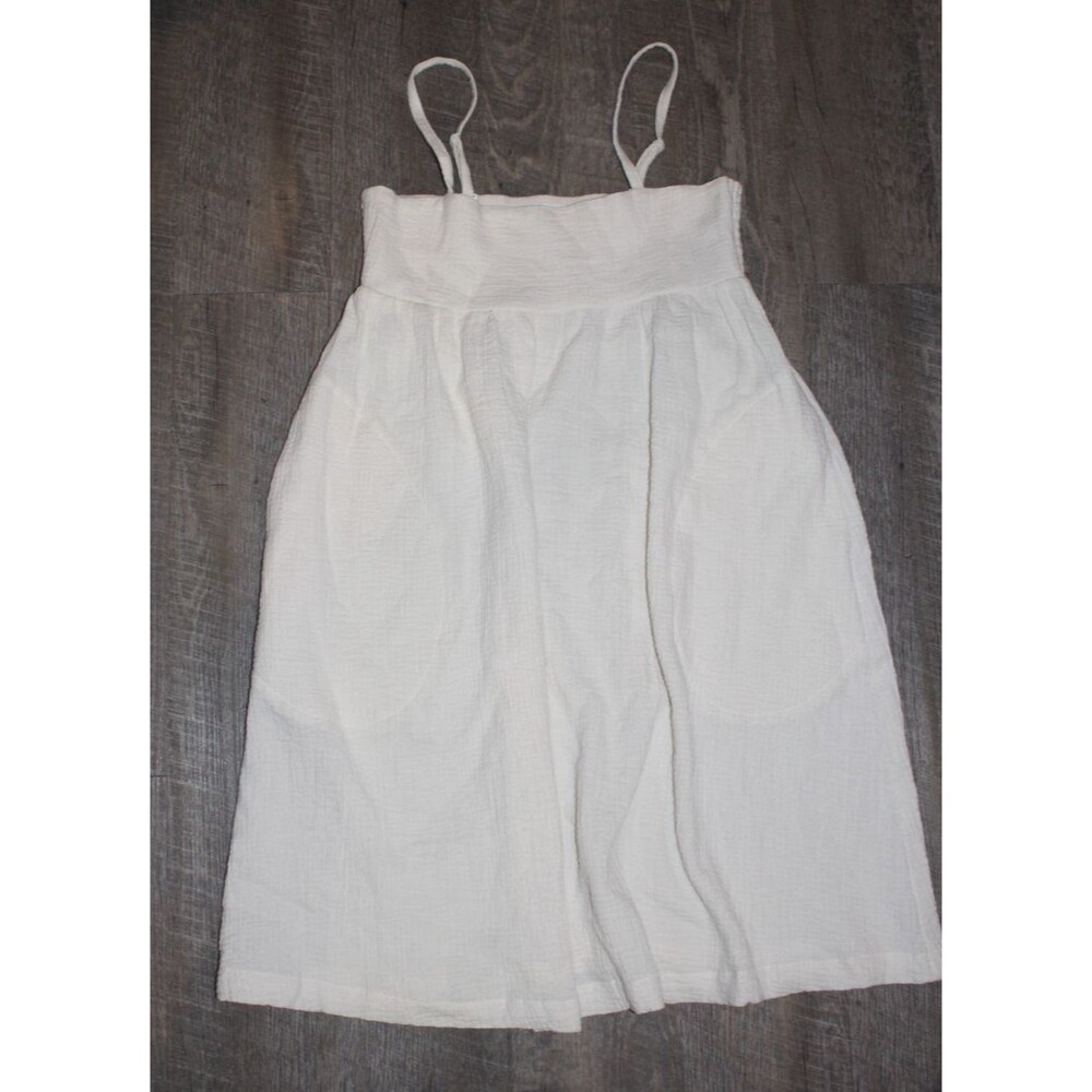 MATE the Label Organic Gauze Babydoll Smocked Midi Dress NWOT SZ S WHITE